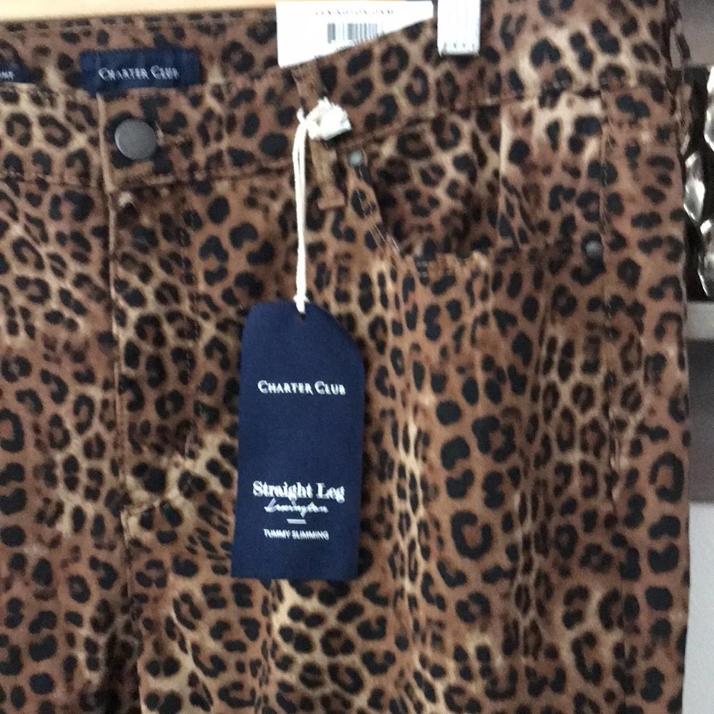 Charter Club Lexington of straight pants, neutral cmb, leopard print siz… - Picture 7 of 11